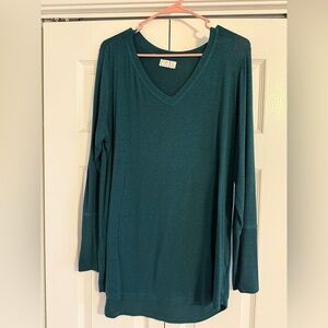 Teal V-Neck Long Sleeve Top - Maurices